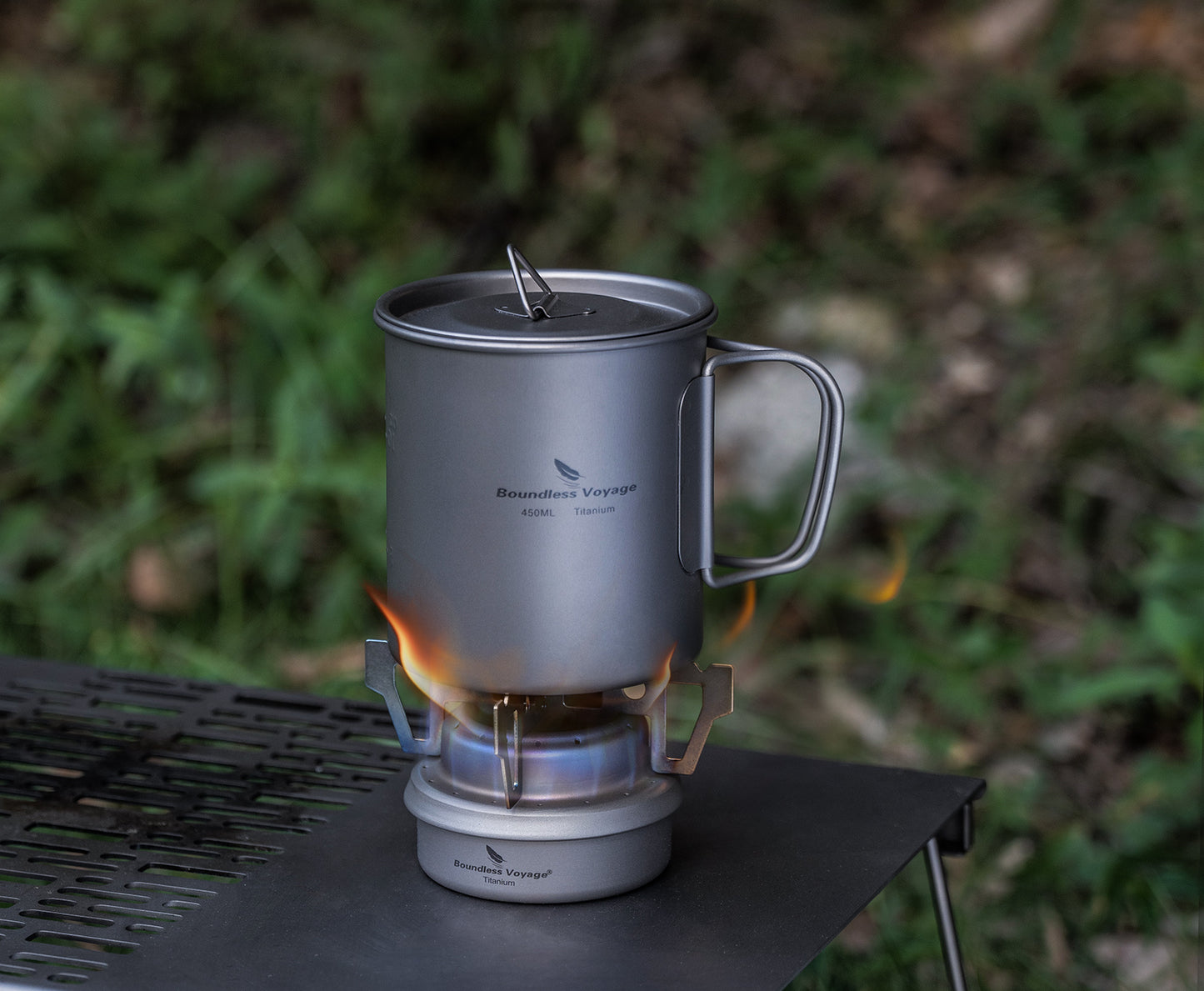 Boundless Voyage Mini Titanium Alcohol Spirit Stove | Ultralight Portable Camping Alcohol Burner, Outdoor Cooker for Backpacking Picnic Travel Ti2001C