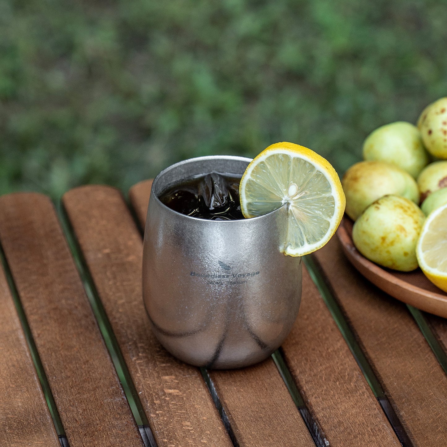 Boundless Voyage 260ML Titanium Double-Walled Egg Shaped Cup, Ice Crystal High-Temp Crystalline Texture Insulated Tea Coffee Mug, Ultralight Portable Drinkware for Camping, Travel & Daily Home Use Ti3084D