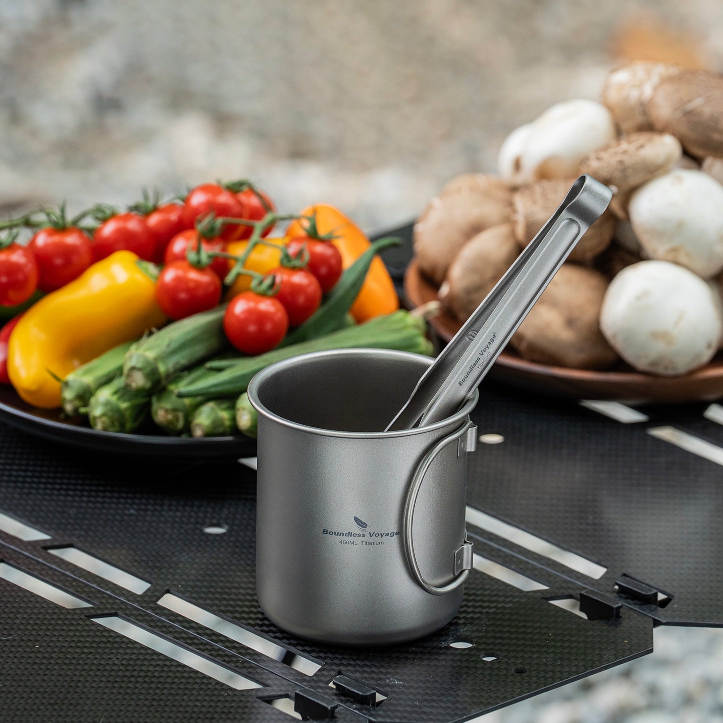 Boundless Voyage Titanium BBQ Tongs, Ultralight Heat-Resistant Rustproof Grilling Tongs for Camping Hiking Outdoor Cooking Ti1014T