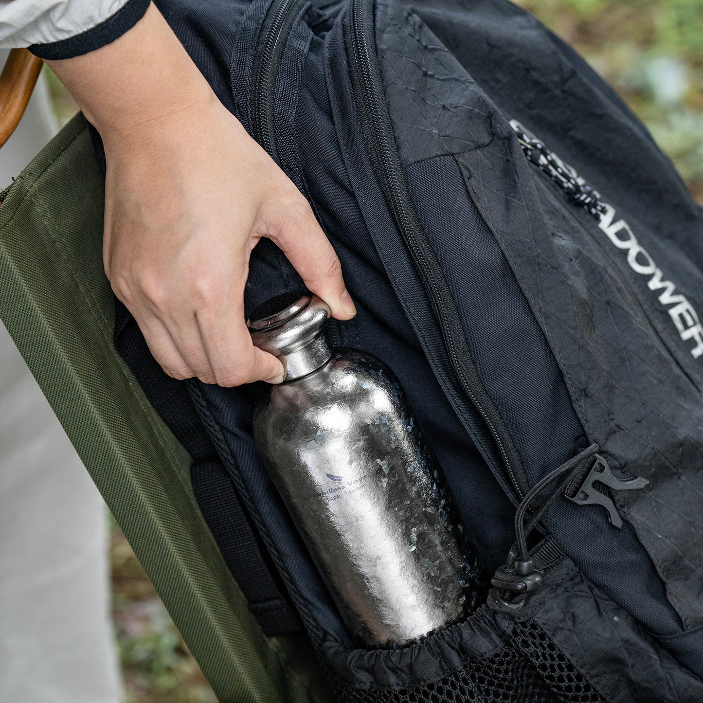 Boundless Voyage 500ml Coating-Free Titanium Flask bottle, Leakproof Narrow Mouth Portable Liquor Bottle for Travel Camping Hiking Ti3268A
