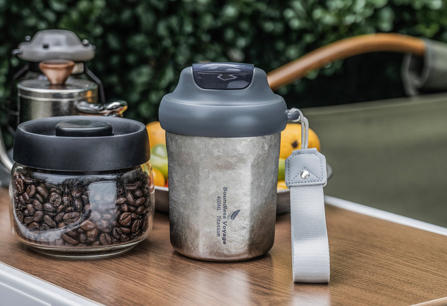 Boundless Voyage 400ml Titanium Vacuum Insulated Travel Coffee Mug , Spill-Proof Thermal Cup for Hot & Cold Drinks  Ti3236D