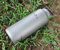 Boundless Voyage Titanium Water Bottle 1050ml/35.5 oz with Handle Outdoor Leak-Proof Wide Mouth Sport Drinking Bottle Camping Tea Coffee Canteen Kettle for Hiking Climbing Running Ti3006D