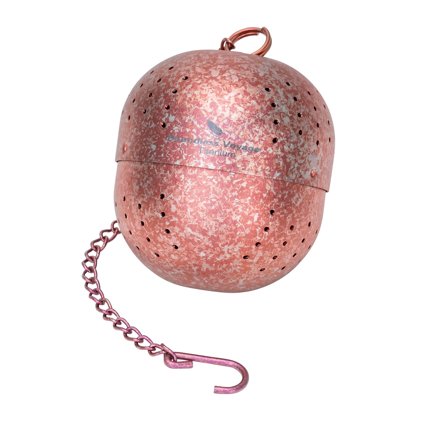 Boundless Voyage Titanium Tea Ball infuser for Loose Tea Spices with Extended Chain Lightweight Tea Bag Filter Mesh Tea Strainer Mug Teapot Home Kitchen Tools Teaware Ti3207D
