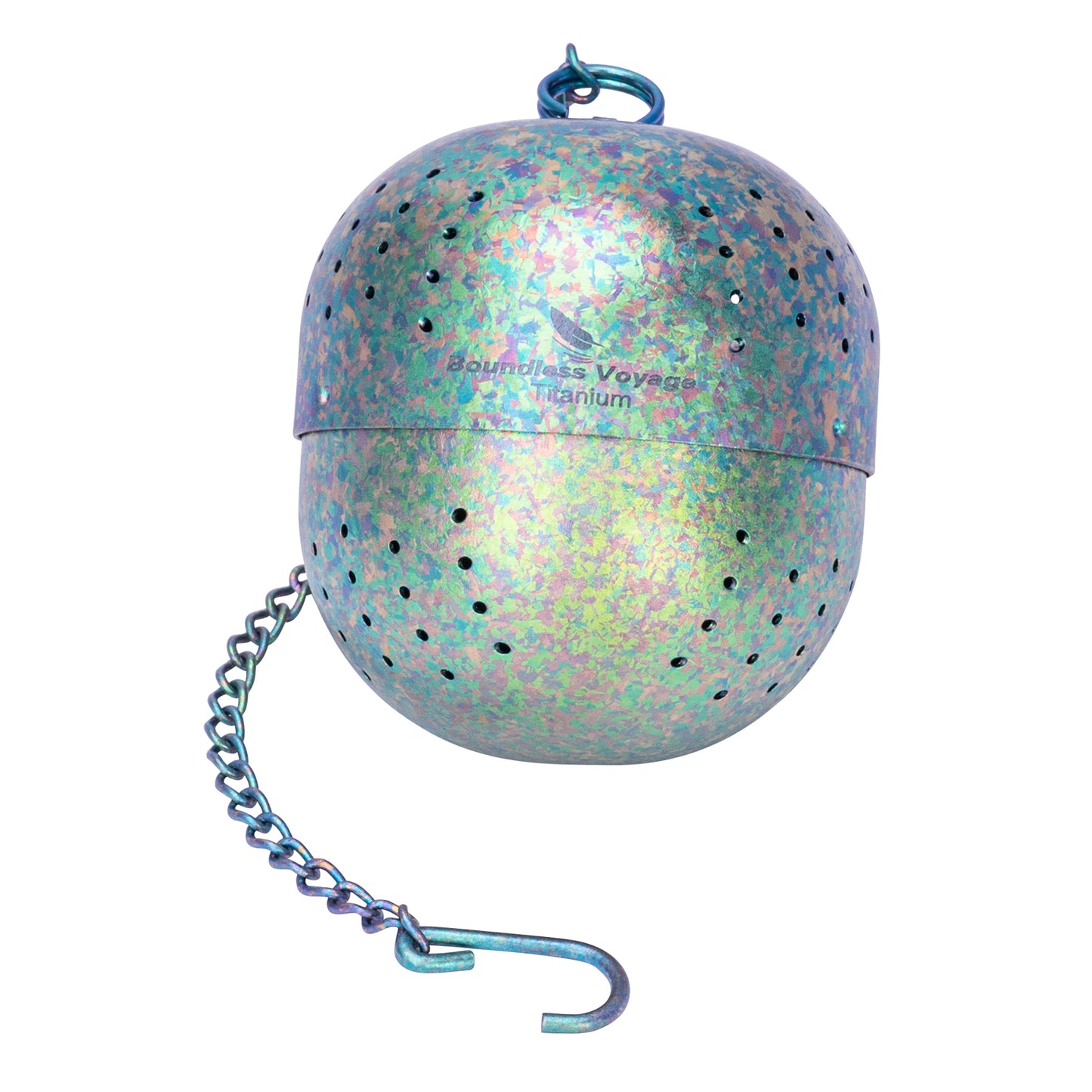 Boundless Voyage Titanium Tea Ball infuser for Loose Tea Spices with Extended Chain Lightweight Tea Bag Filter Mesh Tea Strainer Mug Teapot Home Kitchen Tools Teaware Ti3207D