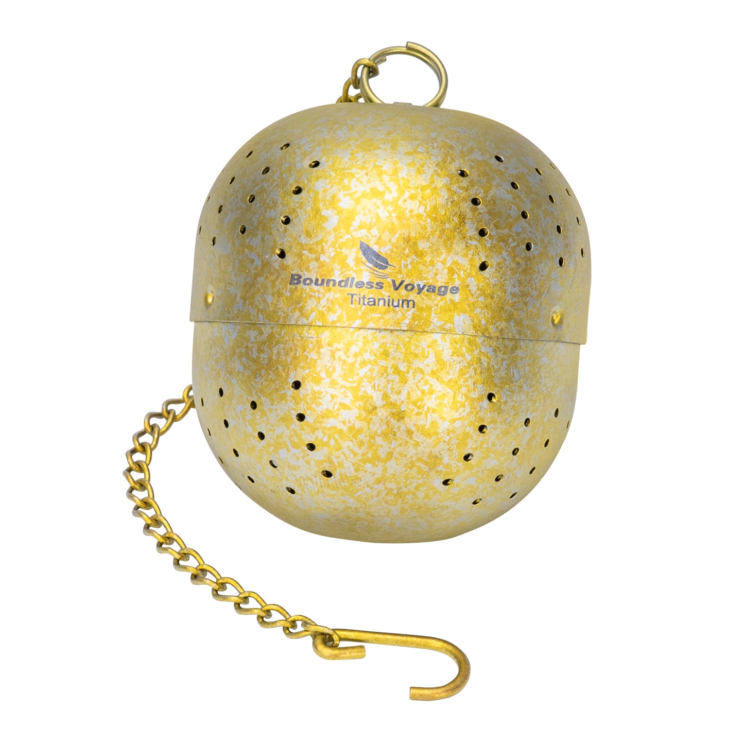 Boundless Voyage Titanium Tea Ball infuser for Loose Tea Spices with Extended Chain Lightweight Tea Bag Filter Mesh Tea Strainer Mug Teapot Home Kitchen Tools Teaware Ti3207D