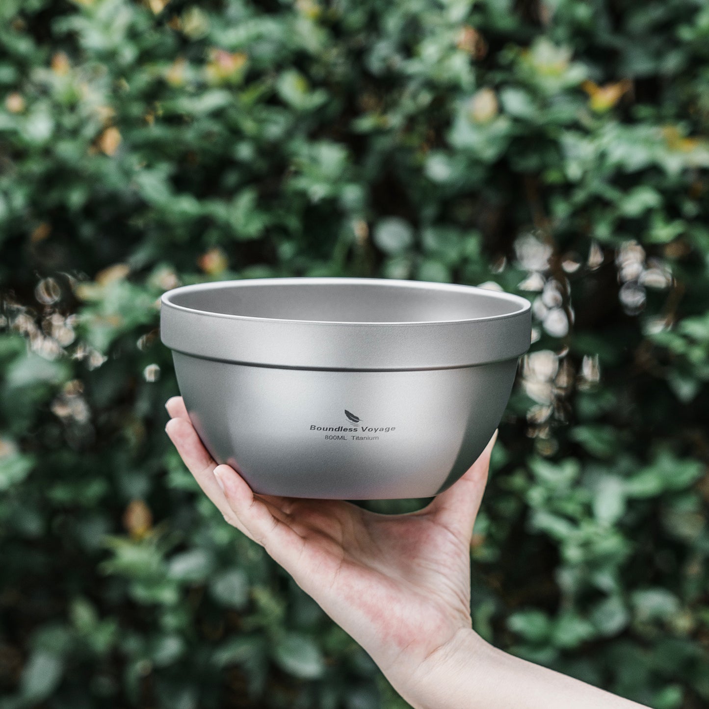 Boundless Voyage Sandblasted Double Walled Pure Titanium Bowl 500ml / 800ml | Ultralight Portable Metal Tableware for Oatmeal, Rice, Soup, Outdoor Camping & Daily Home Use Ti1161T-Ti1163T