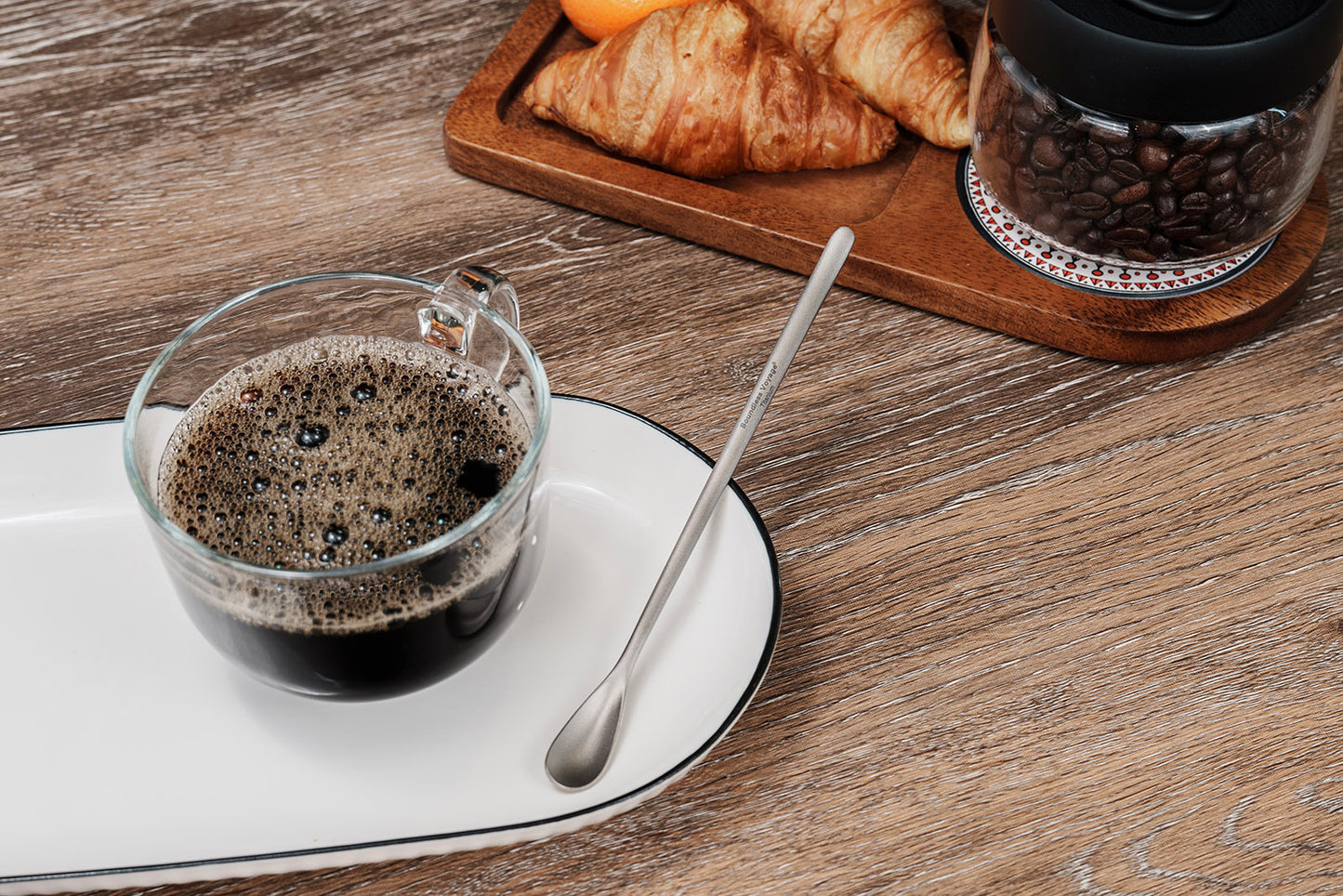 Boundless Voyage Titanium Coffee Spoon Long Handle Tea Spoon Ultralight Small Ladle Durable Cutlery Stir Spoon Bar Spoon Cocktail Mixing Stirrers for Drink Ti1034T-Ti1035T