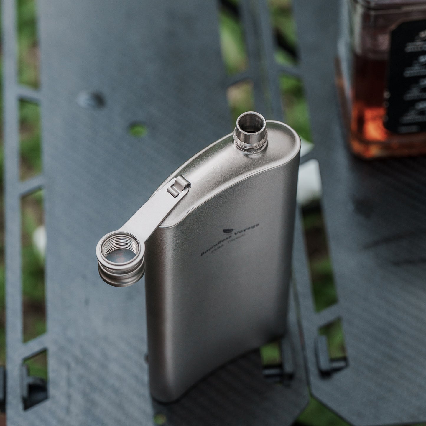 Boundless Voyage 250ml Titanium Hip Flask Ultralight Durable Camping Flask Bottle for Whiskey Vodka Wine Outdoor Travel Equipment Ti3074D