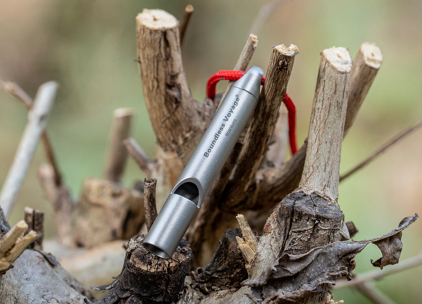 Boundless Voyage Titanium Whistle Emergency Survival Safety Whistles with Lanyard Loud Ti9014O