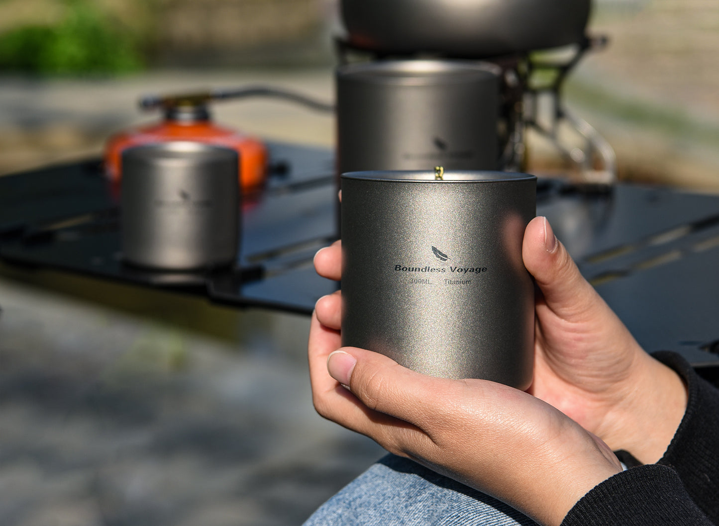 Boundless Voyage Pure Titanium Double-Walled Cup | 120ml/180ml/300ml/450ml Ultralight Anti-Scald Insulated Coffee Mug, Non-Toxic Travel Cup for Camping, Hiking, Home & Office Ti3027D-Ti3032D