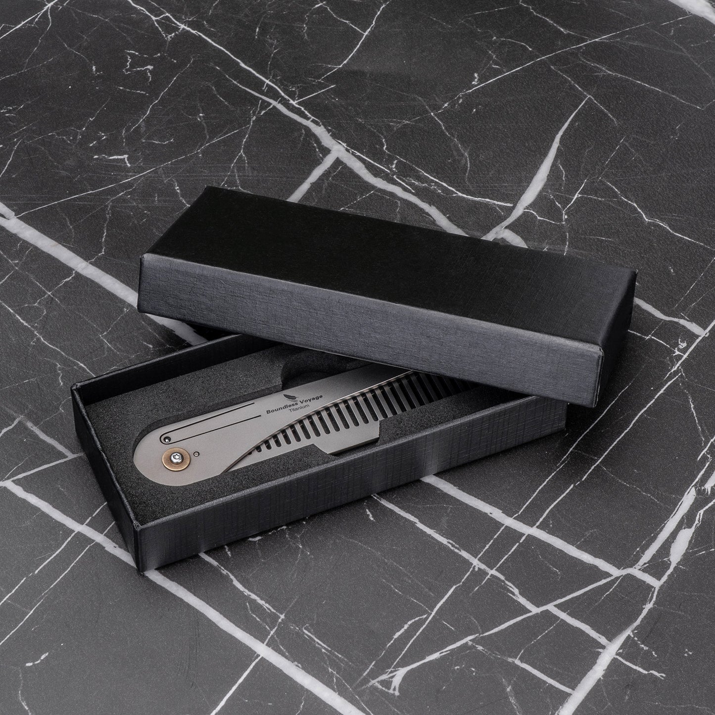 Boundless Voyage Titanium Foldable Comb, Ultralight Compact Folding Pocket Hair Comb for Outdoor Camping, Travel, Hiking and Daily‑Carry Ti9011A