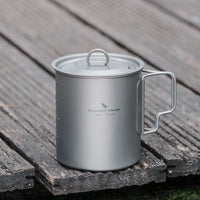 Boundless Voyage750ml Single Wall Titanium Cup with Lid | Ultralight Portable Camping Mug Pot for Tea Coffee EDC Hiking Ti3037D