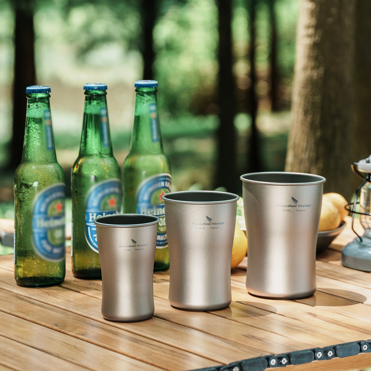 Boundless Voyage 240ml/380ml/600ml Pure Titanium Beer Mug | Ultralight Coffee & Juice Tea Cup for Outdoor Camping & Picnic Ti3231D-Ti3234D