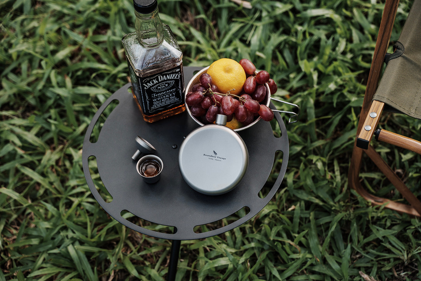 Boundless Voyage Titanium Ultralight Hip Flask 150ml Portable Wine Bottle with Funnel Camping Picnic Pocket Whiskey Alcohol Drinkware Accessories Ti3065D-Ti3066D