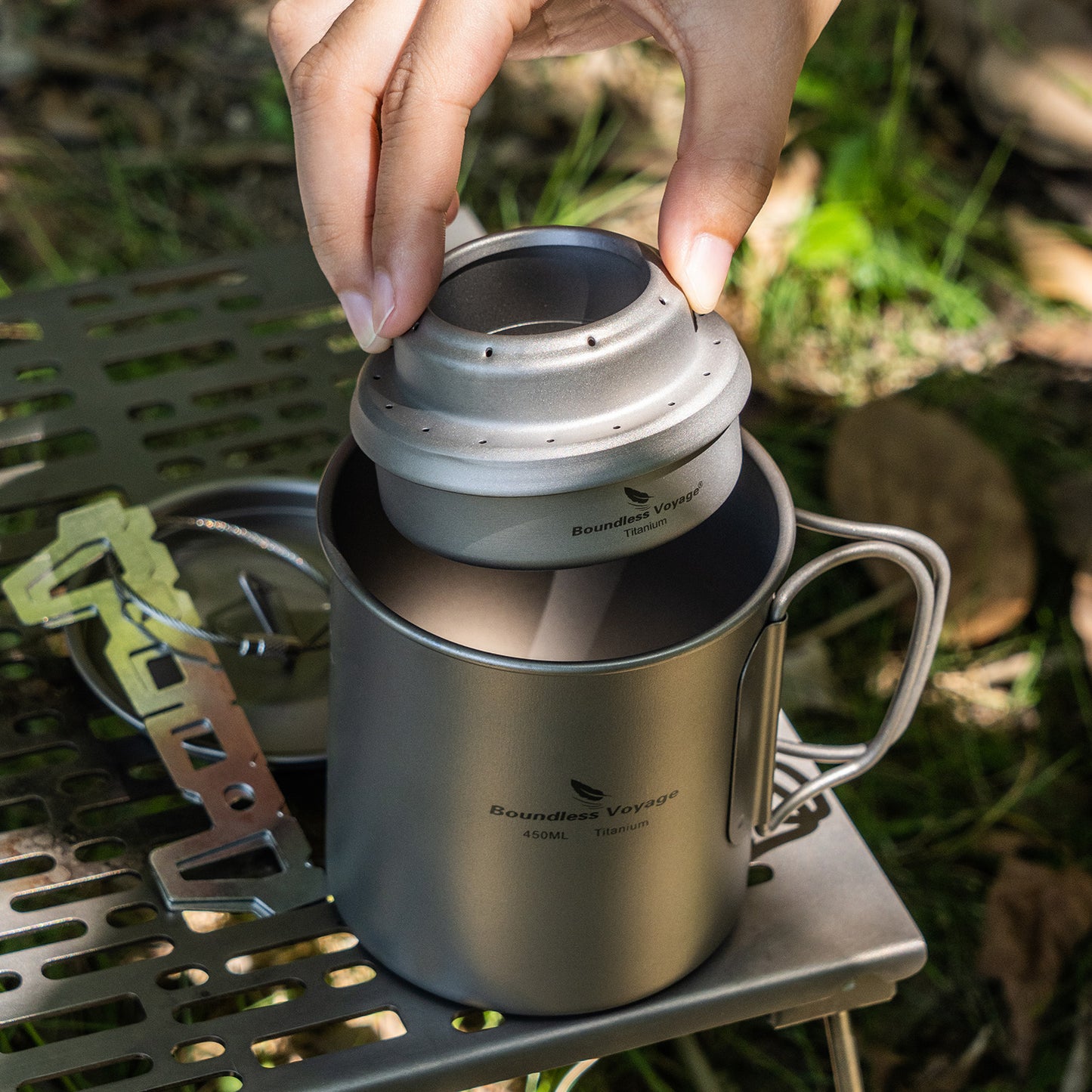 Boundless Voyage Mini Titanium Alcohol Spirit Stove | Ultralight Portable Camping Alcohol Burner, Outdoor Cooker for Backpacking Picnic Travel Ti2001C