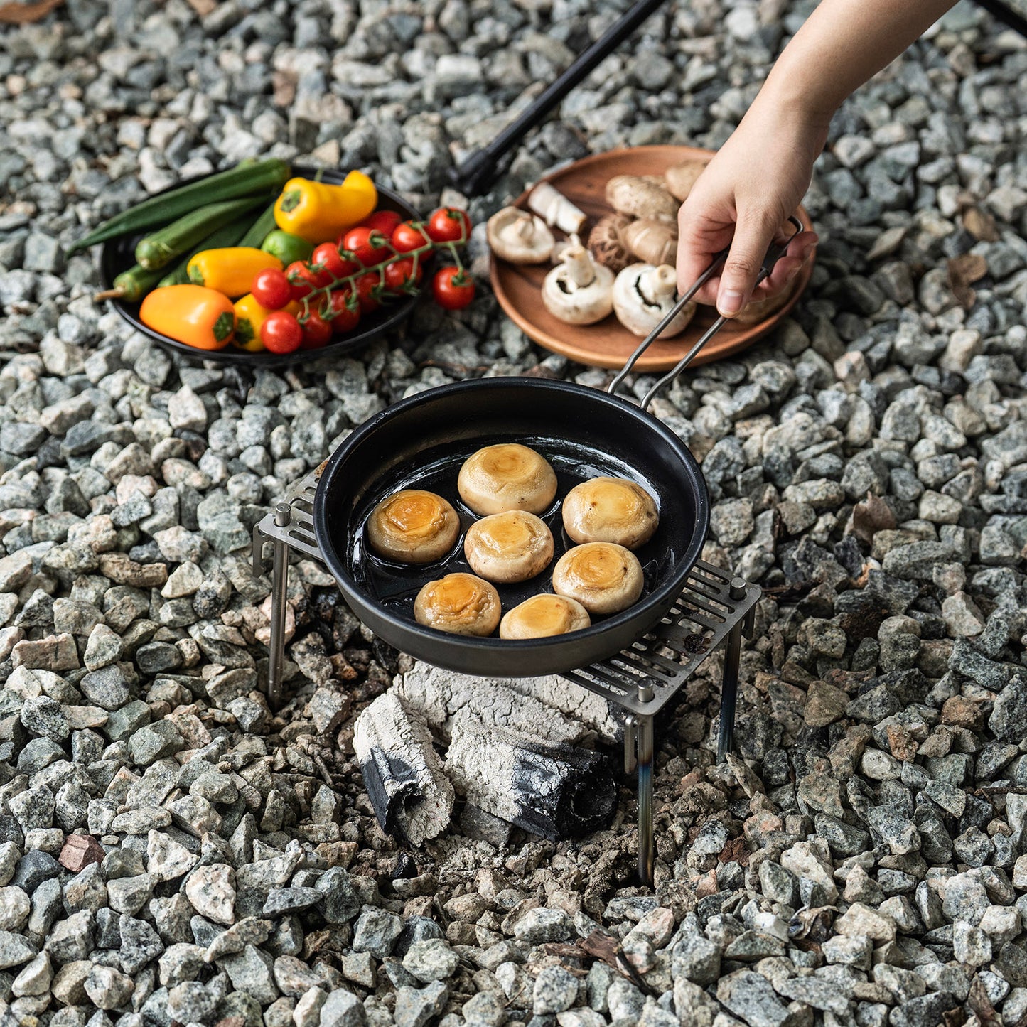 Boundless Voyage Mini Titanium Camping BBQ Grill with Storage Carry Bag, Ultralight Portable Gridiron for Charcoal Barbecue, Backpacking & Outdoor Travel Ti2023C