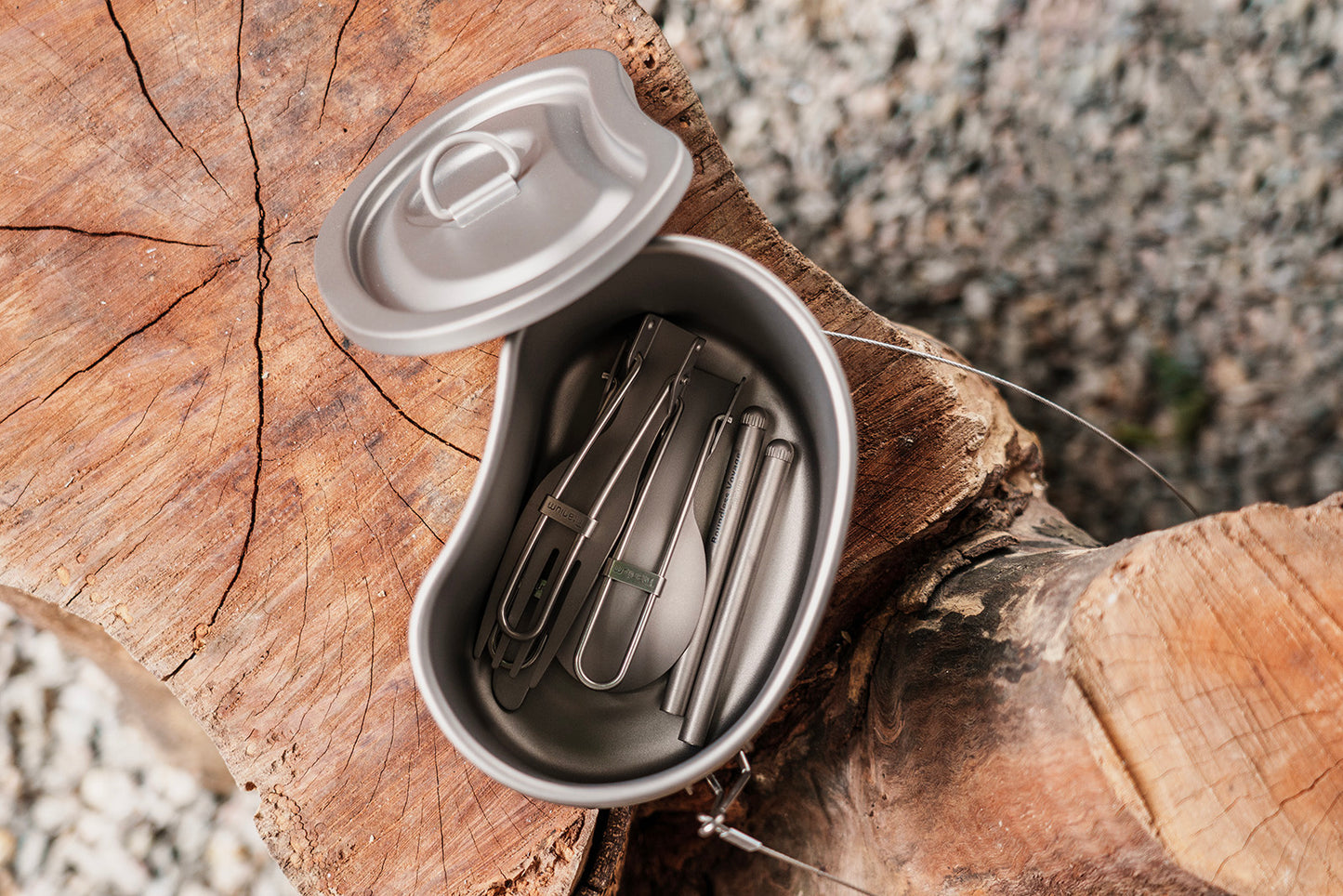 Boundless Voyage Titanium Canteen Mess Kit with Lid and Folding Handle 300ml+600ml Ultralight Portable Bowl Pot Cup Mug for Outdoor Camping Hiking Backpacking Ti2046C