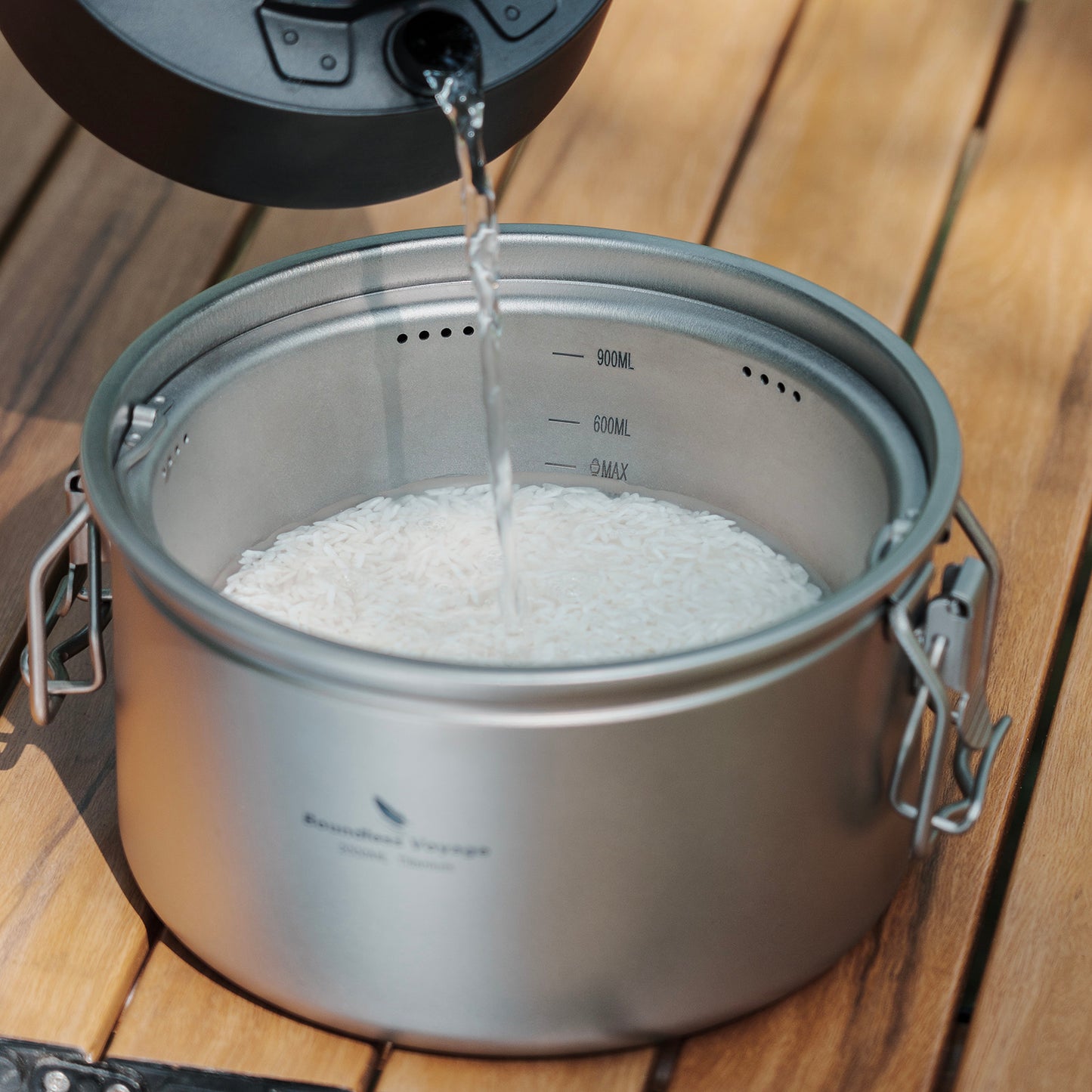 Boundless Voyage Titanium Pot Multifunctional Rice Cooker 2L+0.9L Pot Set Ultralight Outdoor Camping Cookware Ti2087C