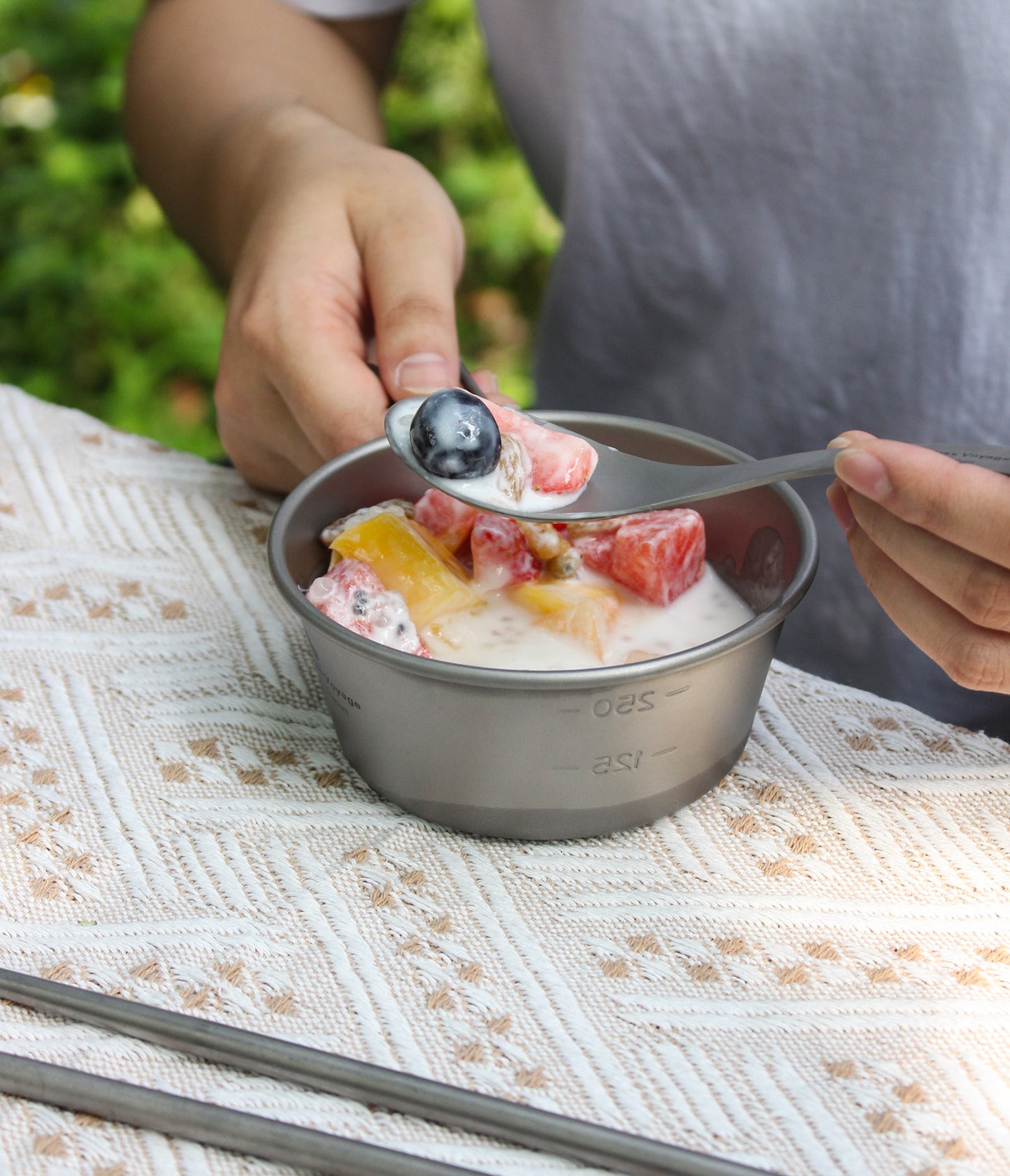 Boundless Voyage Titanium Sierra Bowl Cup with Handle & Lid | Portable Outdoor Camping Tableware Mug, 350ml / 520ml for Hiking Travel  Ti1097T -Ti1099T