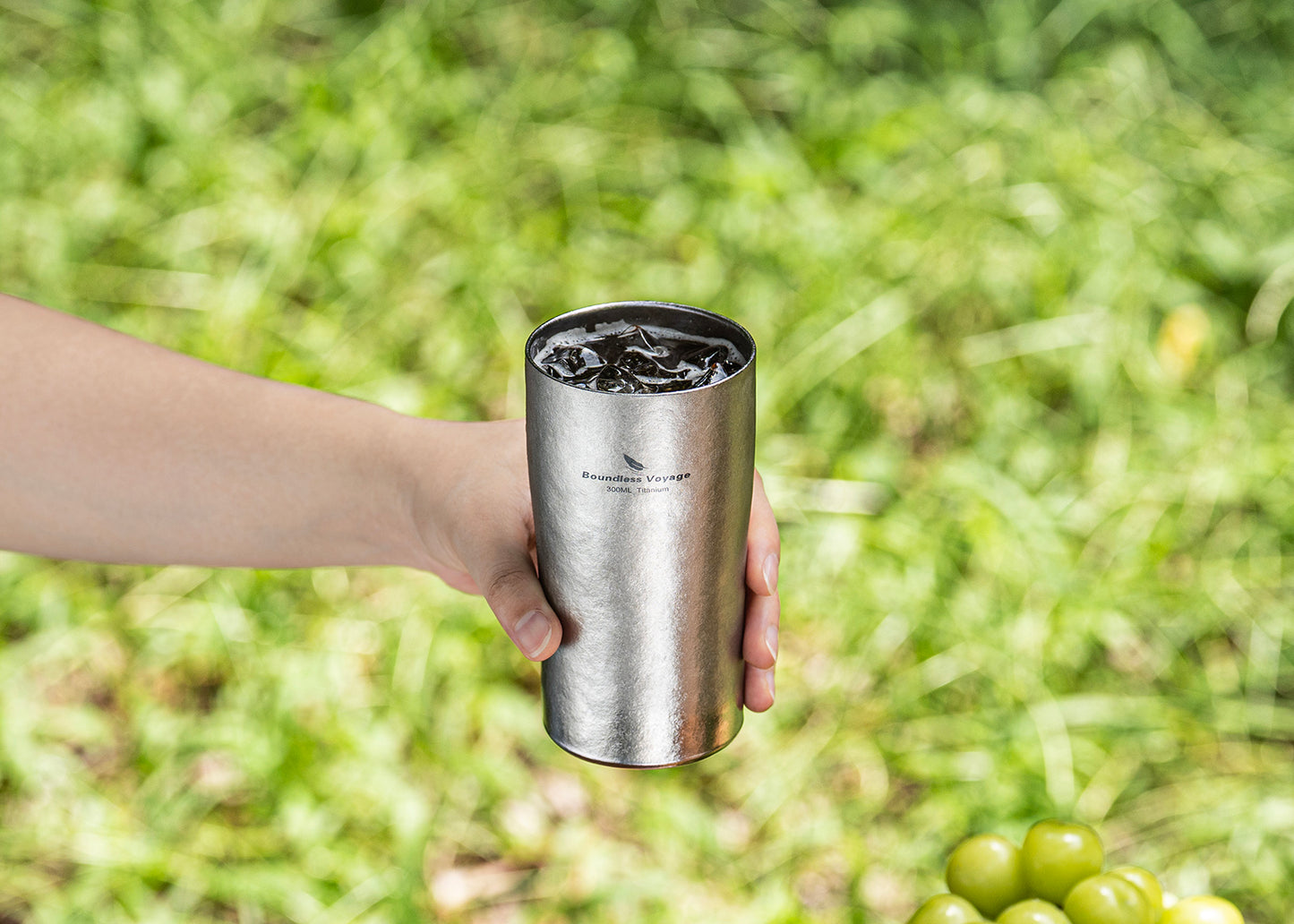 Boundless Voyage Titanium Double-Walled Beer Cup Ultralight Coffee Tea Juicy Cups for Home Outdoor Camping Picnic 300ml Crystallized Finish Ti3246D