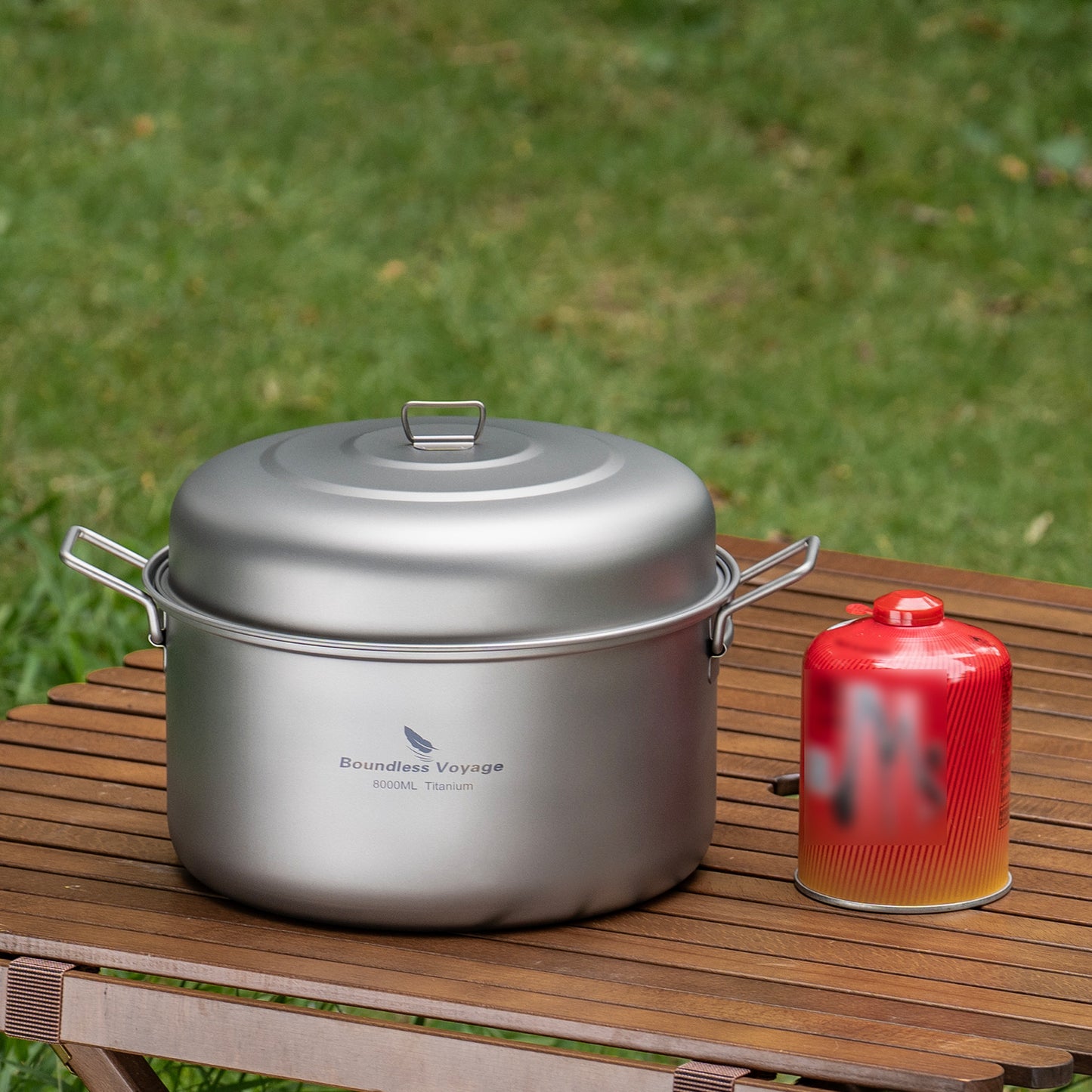 Boundless Voyage Titanium Steamer & Soup Hanging Pot, Lightweight Portable Cookware Kit for Outdoor Camping Hiking Picnic Travel & Household Kitchen Ti2115C