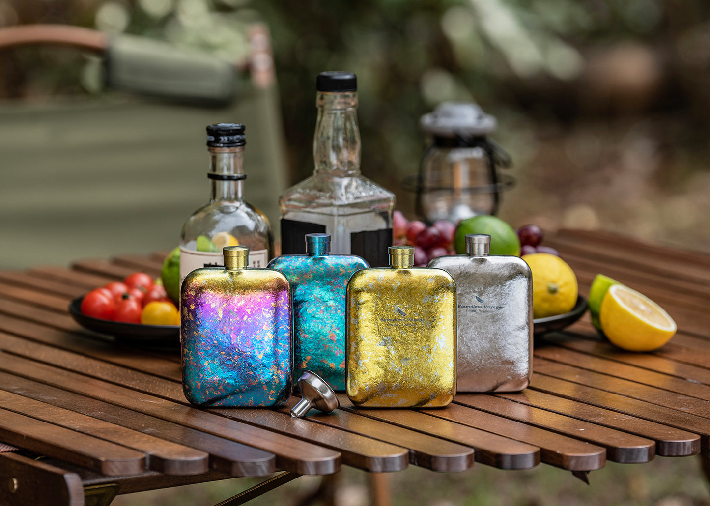 Boundless Voyage Titanium Hip Flask 170ml Small Liquor Flask Bottle for Whiskey Vodka Wine Portable Travel Outdoor Ultralight Pocket Drinkware for Men & Women Ti3263D