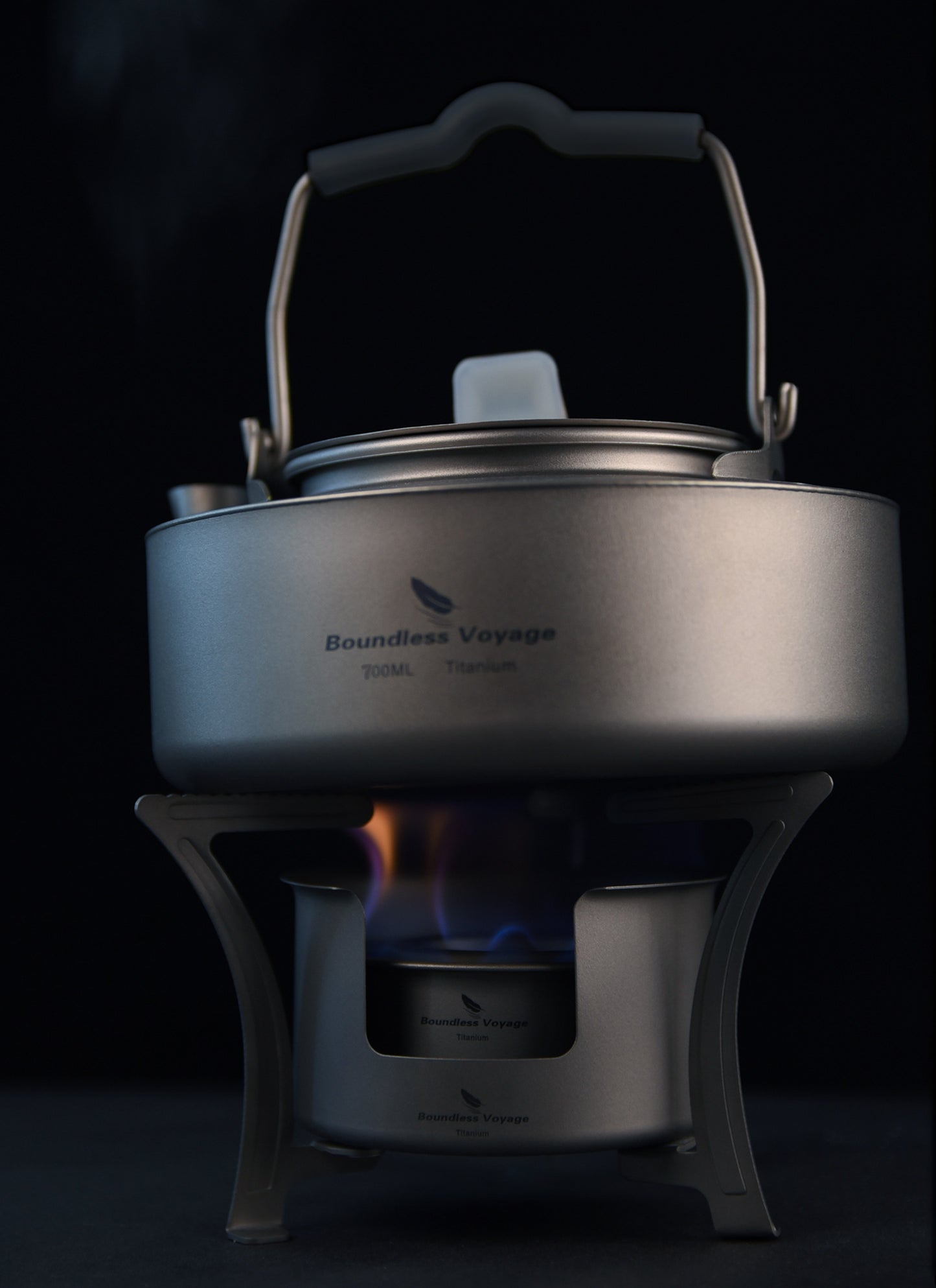 Boundless Voyage Camping Titanium Alcohol Spirit Stove with Pot Stand Outdoor Hiking Backpacking Mini Wood Furnace Burner Ti2013C