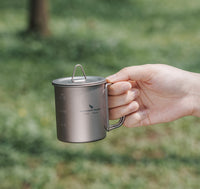 Boundless Voyage 200ml Single Wall Titanium Cup with Lid | Ultralight Portable Camping Mug for Tea Coffee EDC Hiking Ti3033D