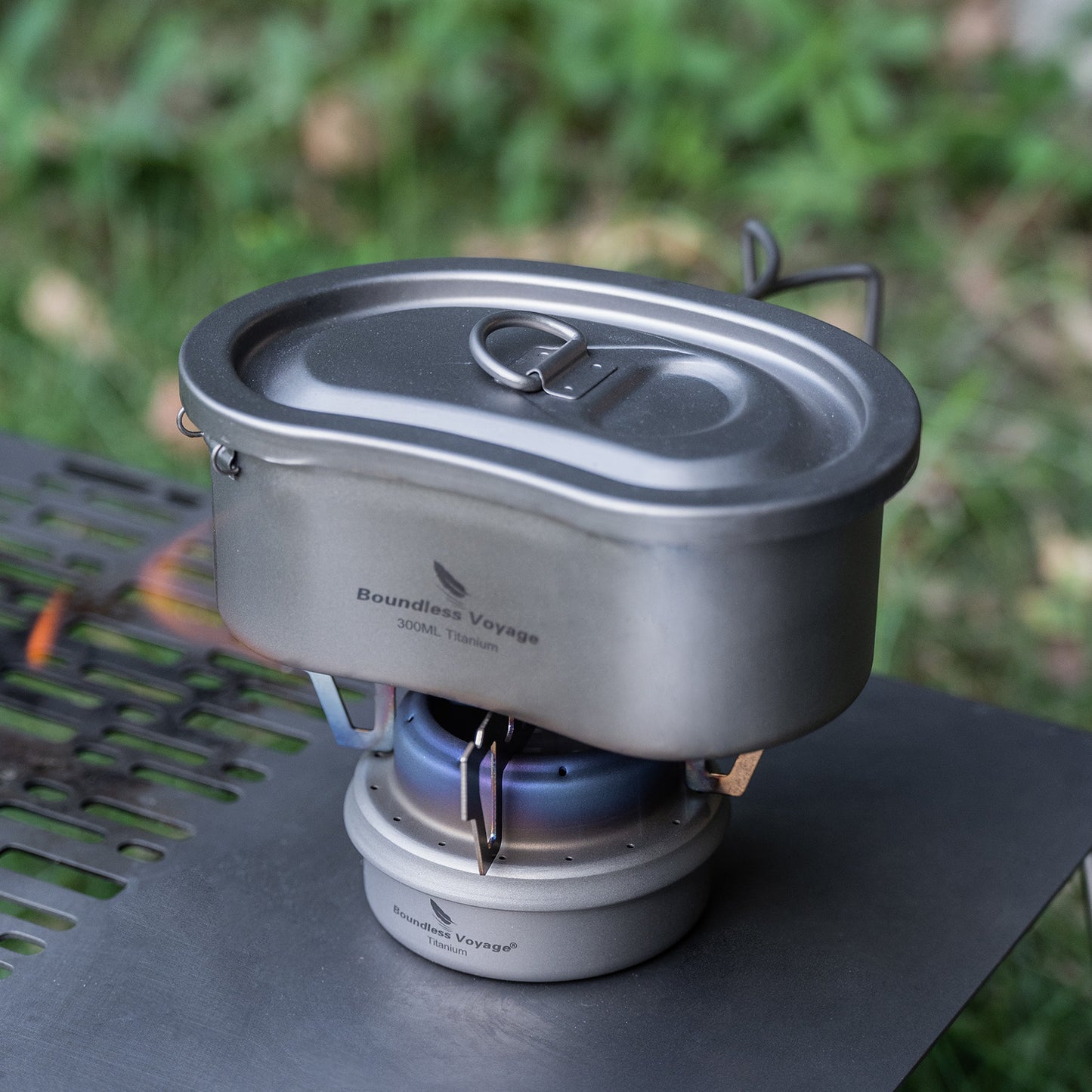 Boundless Voyage Mini Titanium Alcohol Spirit Stove | Ultralight Portable Camping Alcohol Burner, Outdoor Cooker for Backpacking Picnic Travel Ti2001C