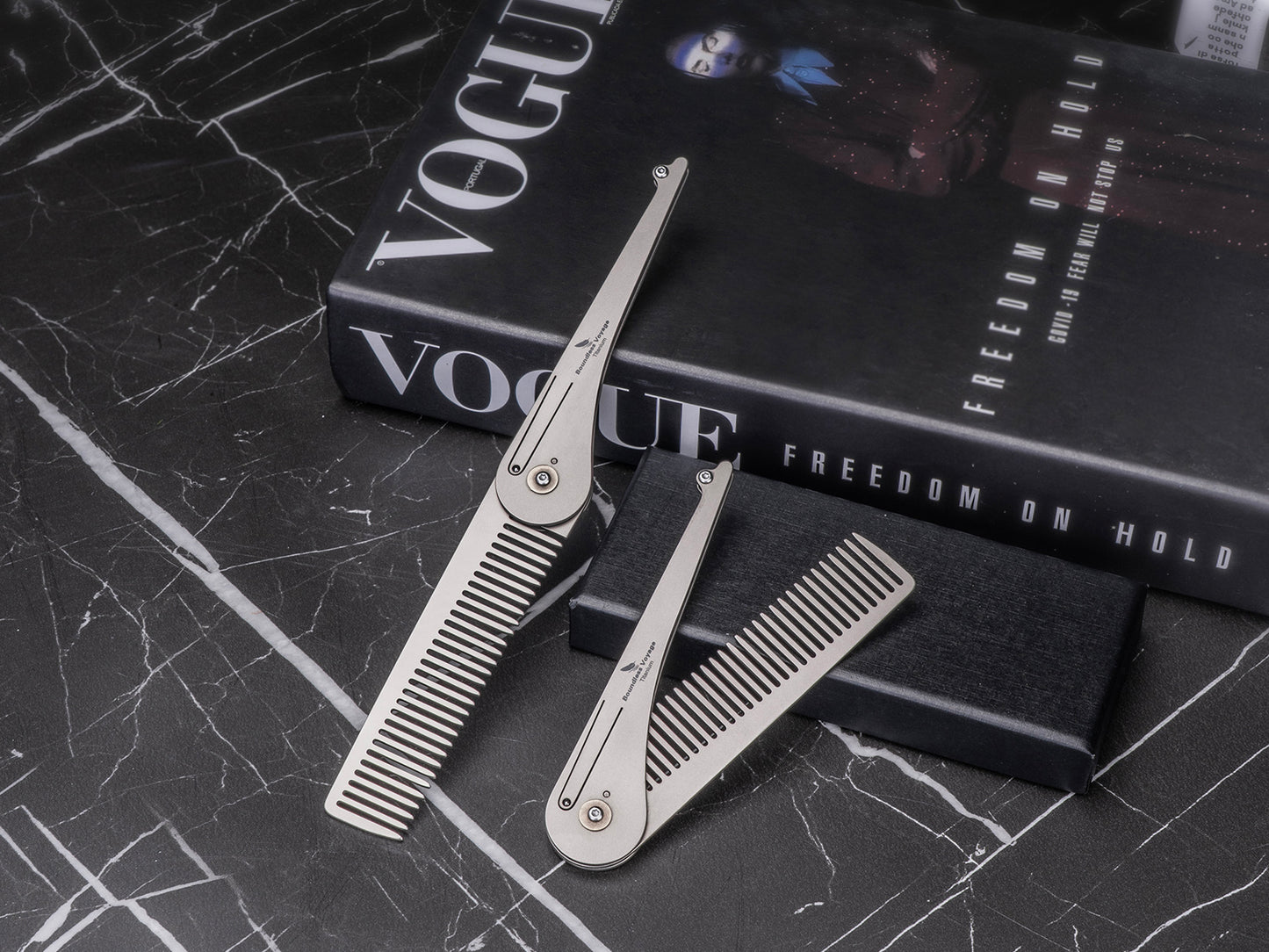 Boundless Voyage Titanium Foldable Comb, Ultralight Compact Folding Pocket Hair Comb for Outdoor Camping, Travel, Hiking and Daily‑Carry Ti9011A