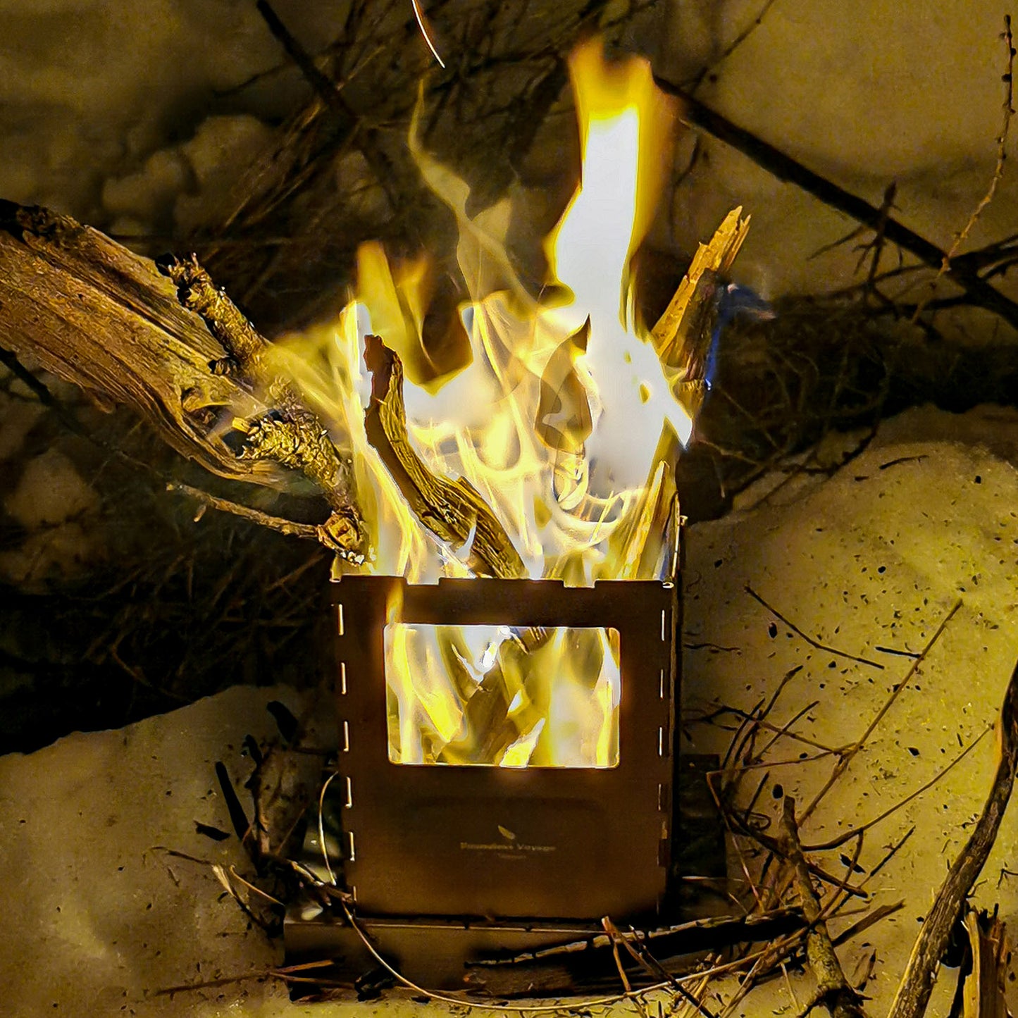 Boundless Voyage Outdoor Titanium Folding Wood Stove With Pot Bracket Camping Charcoal Burner Furnace Ti2010C