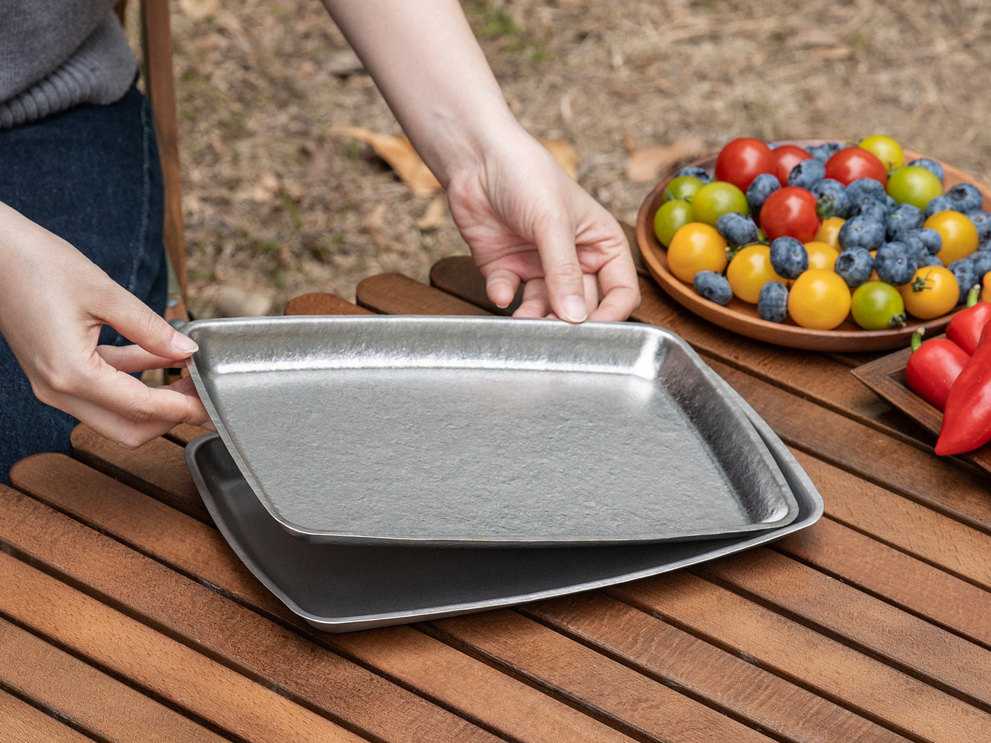 Boundless Voyage Pure Titanium Square Plate | Lightweight Heat-Resistant Portable Camping Tray, Dishwasher Safe Tableware for Home, Picnic & BBQ Ti1149T