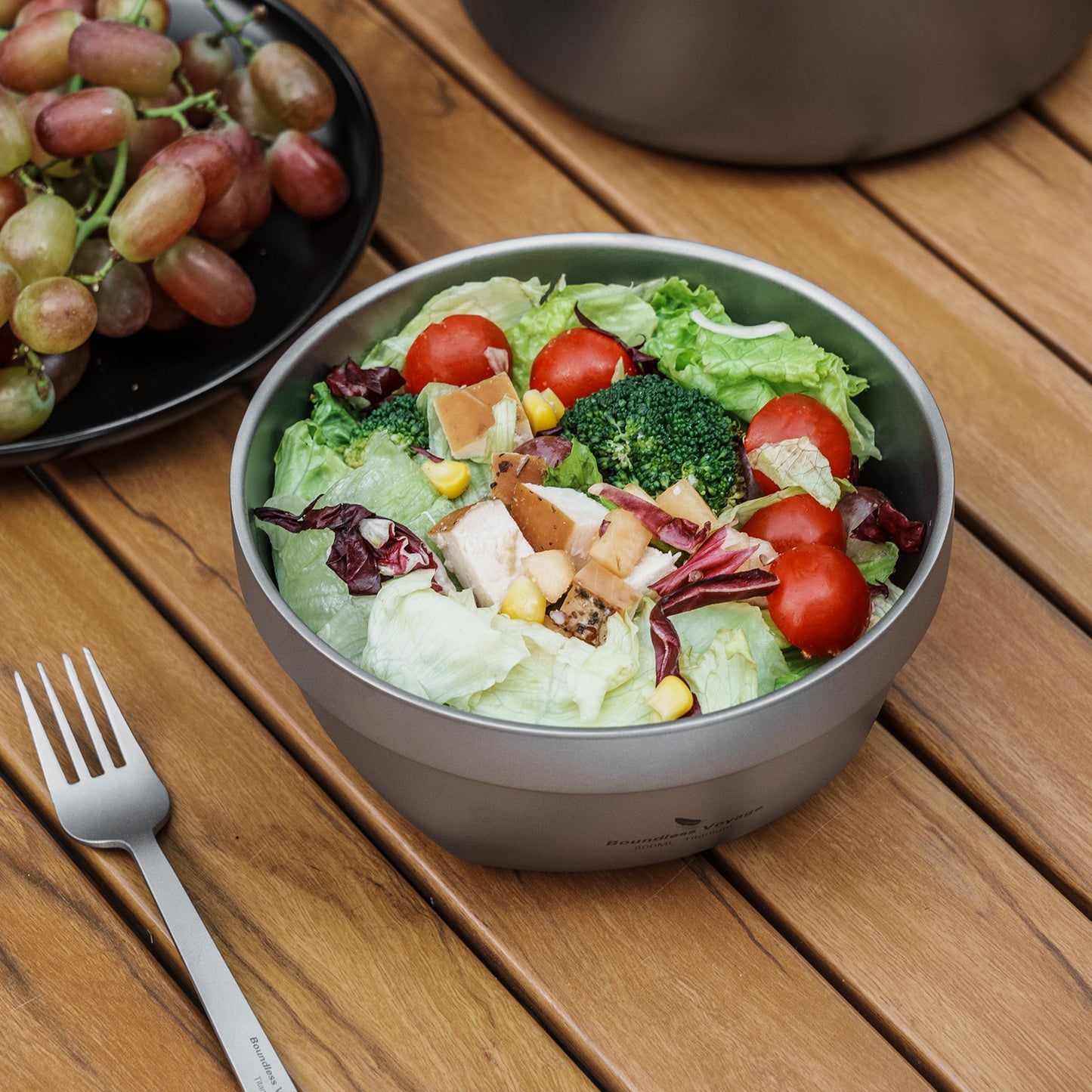 Boundless Voyage Sandblasted Double Walled Pure Titanium Bowl 500ml / 800ml | Ultralight Portable Metal Tableware for Oatmeal, Rice, Soup, Outdoor Camping & Daily Home Use Ti1161T-Ti1163T