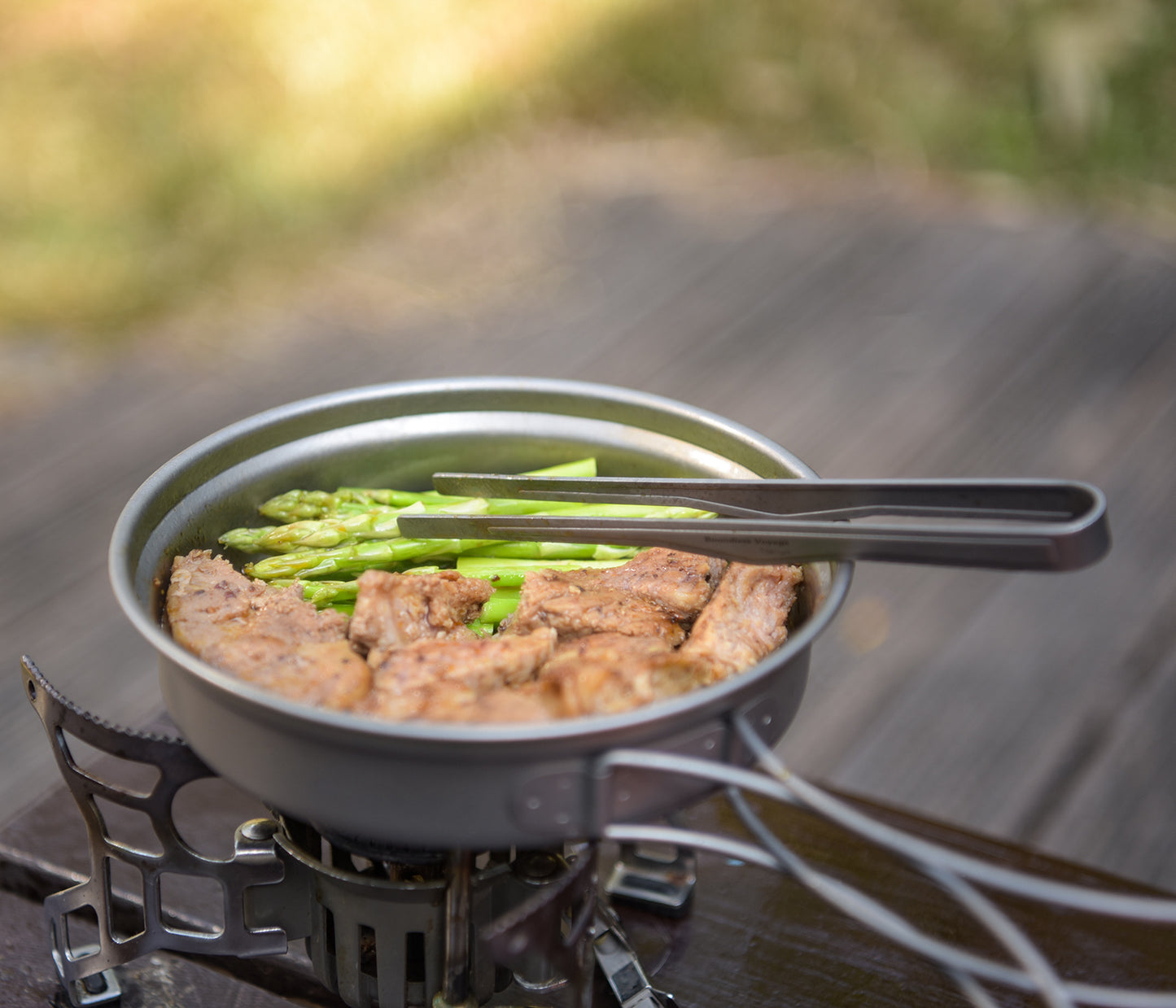 Boundless Voyage Outdoor Titanium Pot with Pan Set, Collapsible Folding Handle Portable Cookware for Camping Hiking Backpacking Cooking Ti2110C