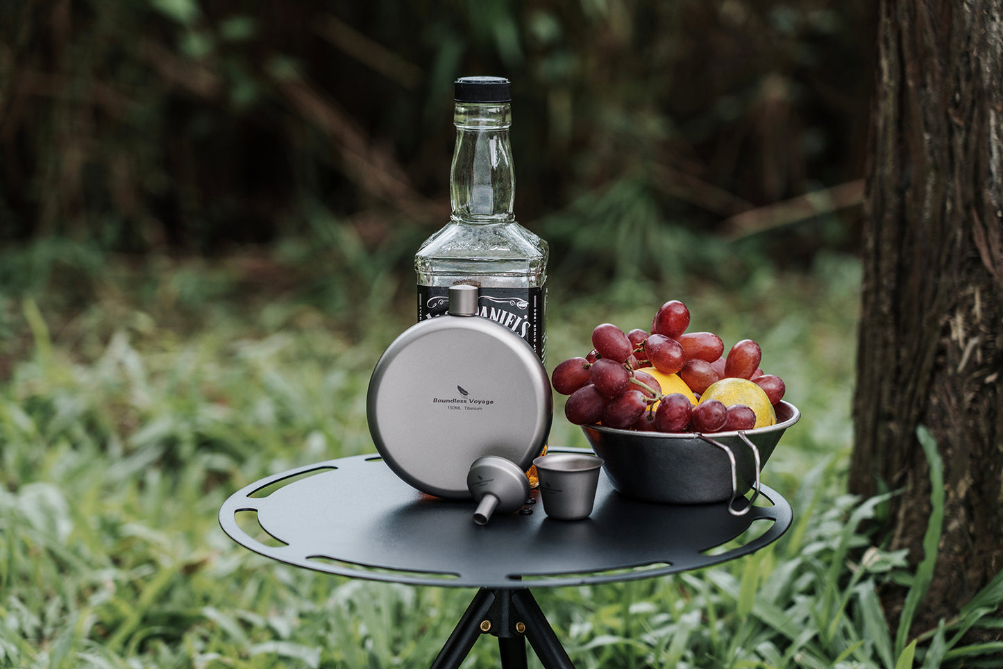 Boundless Voyage Titanium Ultralight Hip Flask 150ml Portable Wine Bottle with Funnel Camping Picnic Pocket Whiskey Alcohol Drinkware Accessories Ti3065D-Ti3066D