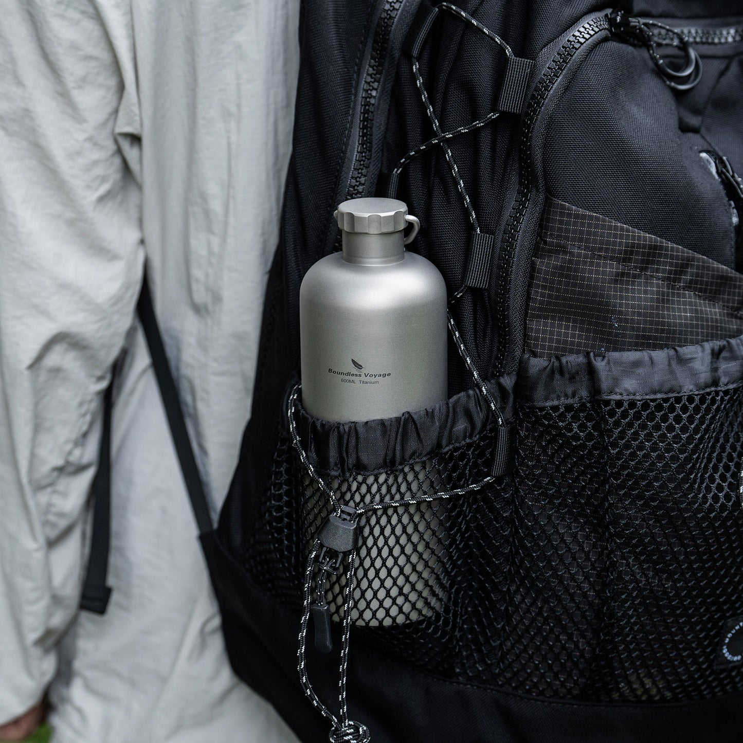 Boundless Voyage Titanium Water Bottle 600ml Ultralight Leak-Proof Lid, Durable & Corrosion Resistant, for Hiking, Camping, Travel & Everyday Use Ti3009D