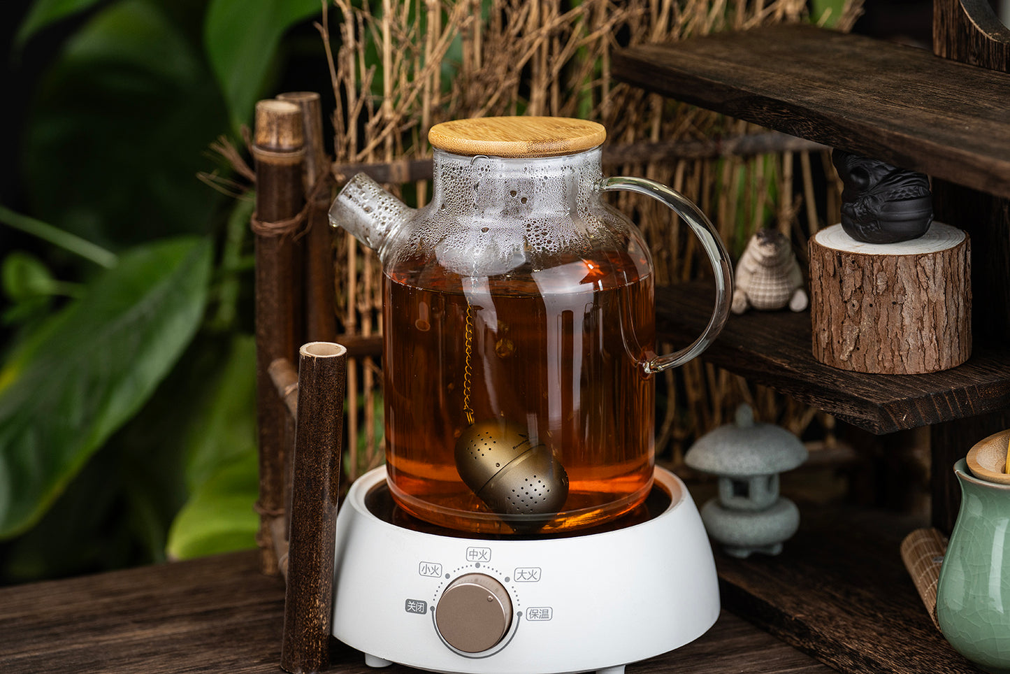 Boundless Voyage Ultralight Titanium Tea Ball Infuser with Extended Chain, Fine Mesh Strainer for Loose Tea & Spices, Reusable Filter for Mugs Teapots Home Kitchen Teaware Ti3207A