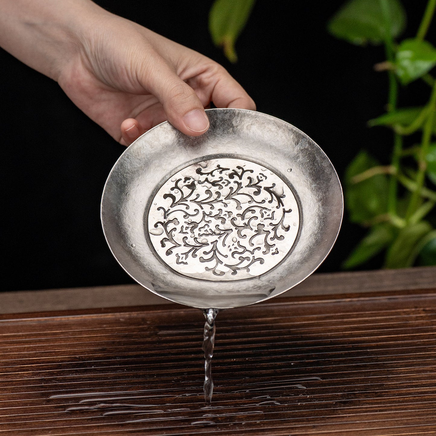 Boundless Voyage Titanium Tea Tray, Hollow Out Detachable Heat Insulation Anti-scald, Multipurpose Water Storage Drain Tray for Kung Fu Tea Home Kitchen Office Camping Ti3201D