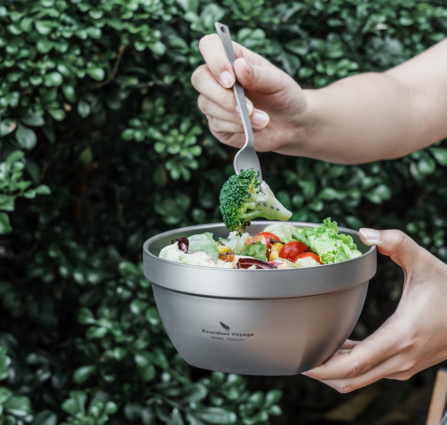 Boundless Voyage Sandblasted Double Walled Pure Titanium Bowl 500ml / 800ml | Ultralight Portable Metal Tableware for Oatmeal, Rice, Soup, Outdoor Camping & Daily Home Use Ti1161T-Ti1163T