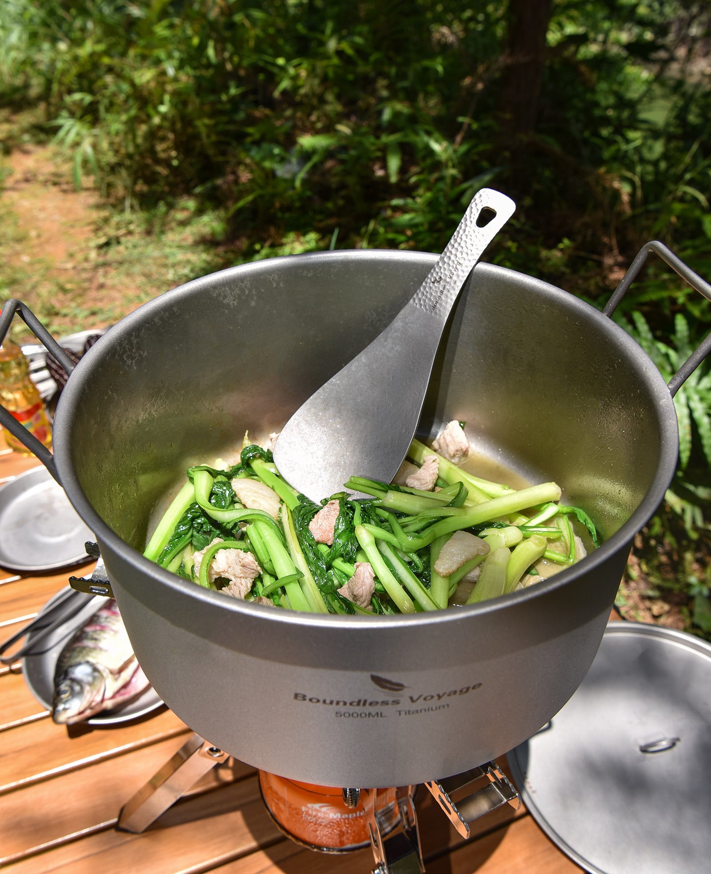 Boundless Voyage Titanium Rice Ladle Outdoor Camping Household Rice Meal Shovel Scoop Spoon Thickened Ti1079T