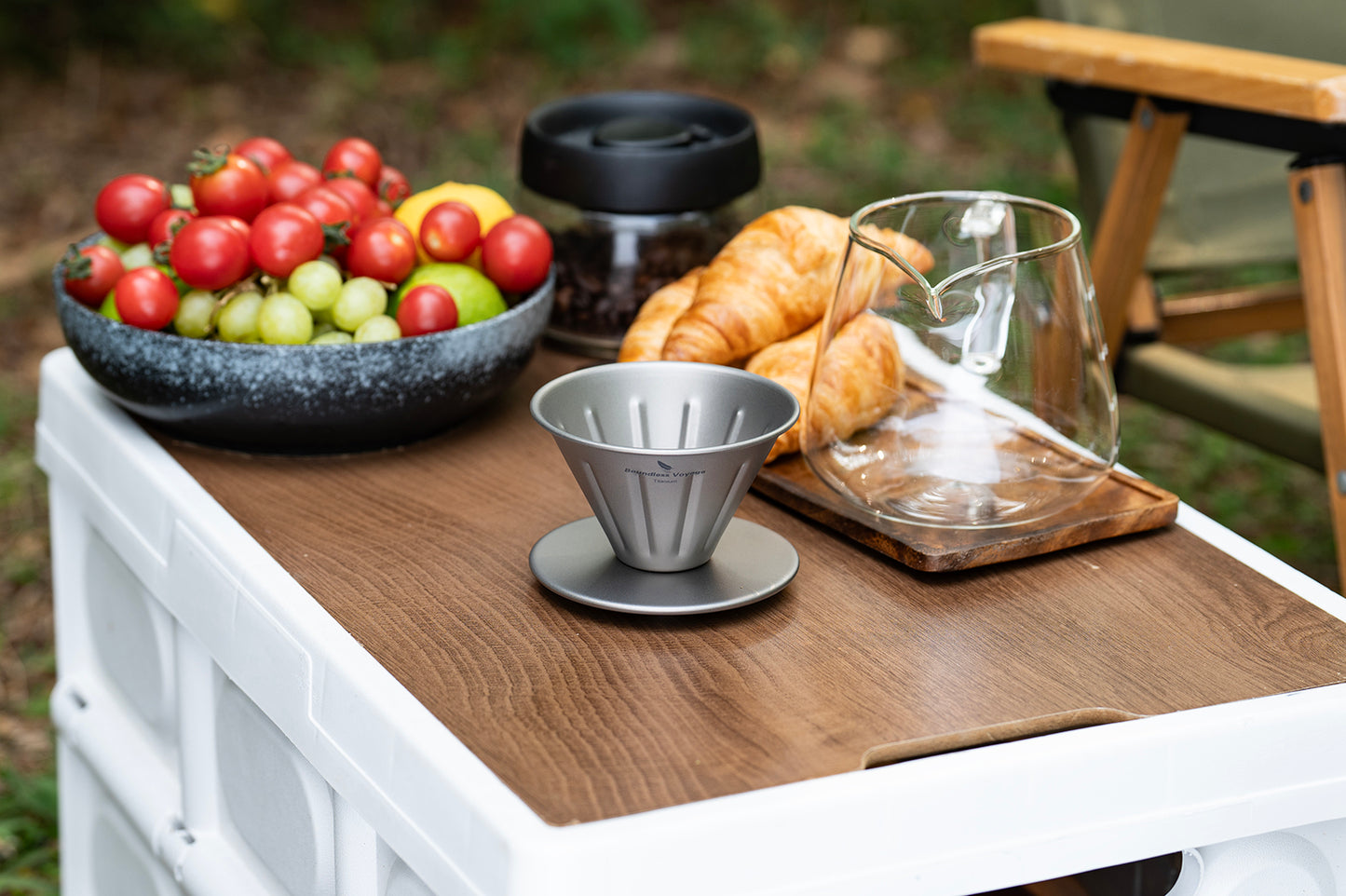 Boundless Voyage Titanium Pour Over Coffee Dripper | Reusable Cone Coffee Strainer Filter, 1-2 Cup Single Serve Coffee Brewer for Travel Camping Home Ti6005P