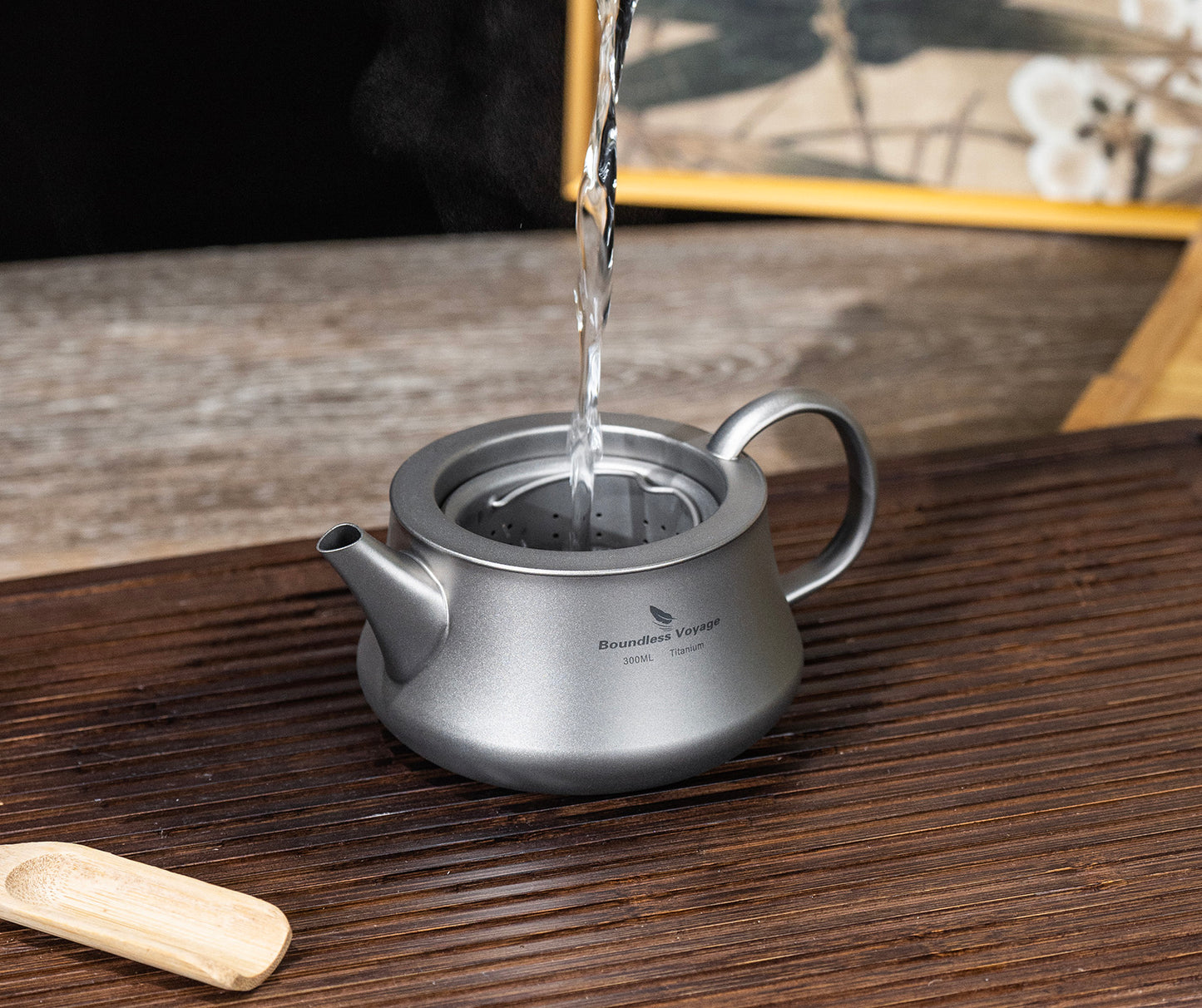 Boundless Voyage 300ml Titanium Teapot, Ultralight Portable Reusable Travel Water Pot, Compact Drinkware for Home Office, Outdoor Camping, Hiking & Picnic Ti3118D/Ti3119D