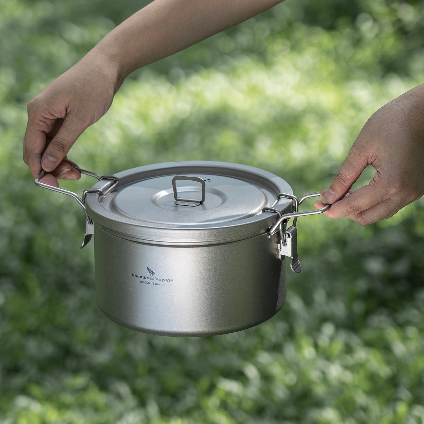 Boundless Voyage Titanium Pot Multifunctional Rice Cooker 2L+0.9L Pot Set Ultralight Outdoor Camping Cookware Ti2087C