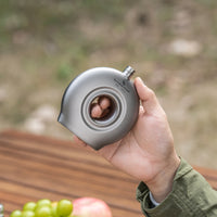 Boundless Voyage 180ml Titanium Hip Flask with Funnel Set Round Wine Bottle Special-shaped Small Pocket Flask Liquor Ti3067D