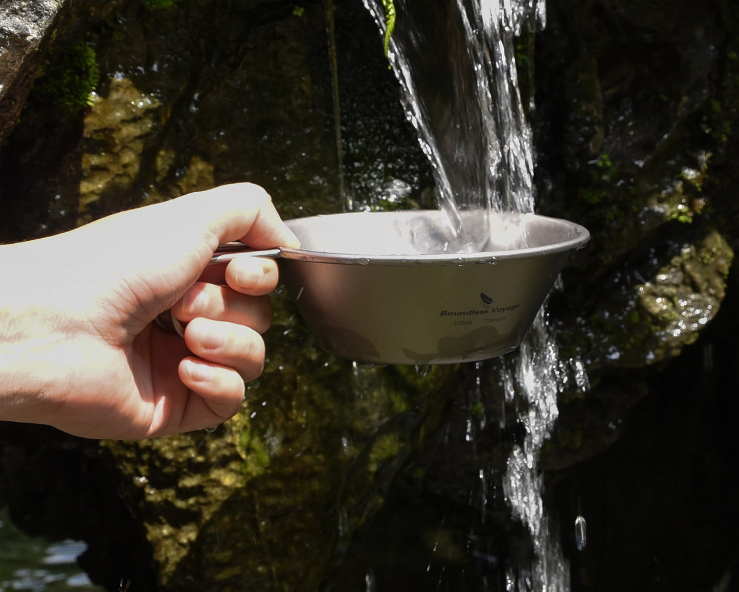 Boundless Voyage Sandblasted Pure Titanium Sierra Cup Bowl with Handle 300ml / 450ml | Portable Outdoor Mug Cookware Tableware for Camping & Hiking Ti1090T-Ti1092T