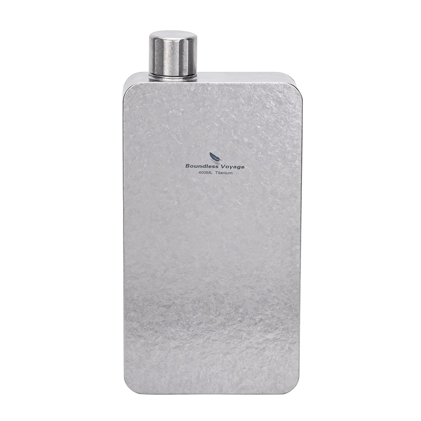 Boundless Voyage Titanium Flask 400ml, Camping & Travel Metal Liquor Bottle, Ultra-Light Square Design, Gift for Men & Outdoor Enthusiasts