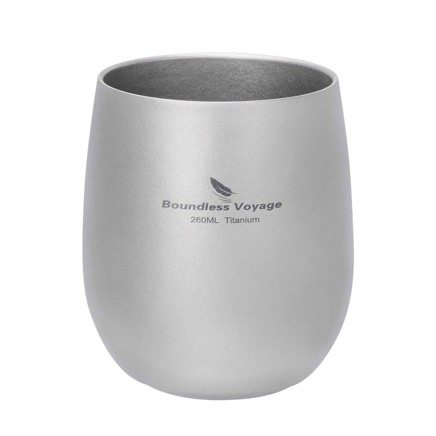 Boundless Voyage 260ML Titanium Double-Walled Egg Shaped Cup, Ice Crystal High-Temp Crystalline Texture Insulated Tea Coffee Mug, Ultralight Portable Drinkware for Camping, Travel & Daily Home Use Ti3084D