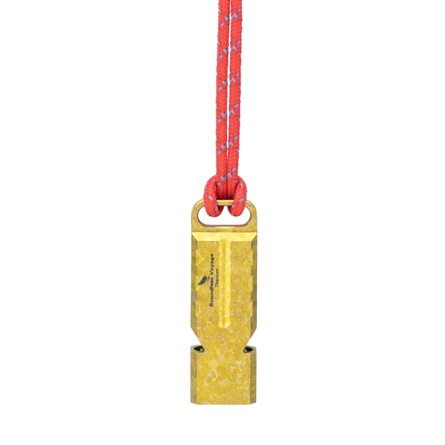 Boundless Voyage Titanium Dual Tube Survival Whistle, High Decibel Emergency Whistle, Lightweight & Durable Outdoor Safety Whistle for Camping Hiking Backpacking Ti9029O