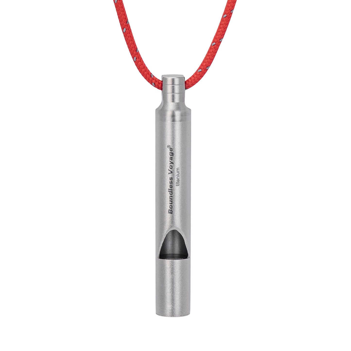 Boundless Voyage Titanium Emergency Survival Whistle, 120dB Super Loud Safety Signal Whistle with Lanyar, Portable EDC Gear for Camping Hiking Sports Coach Training Ti9010O