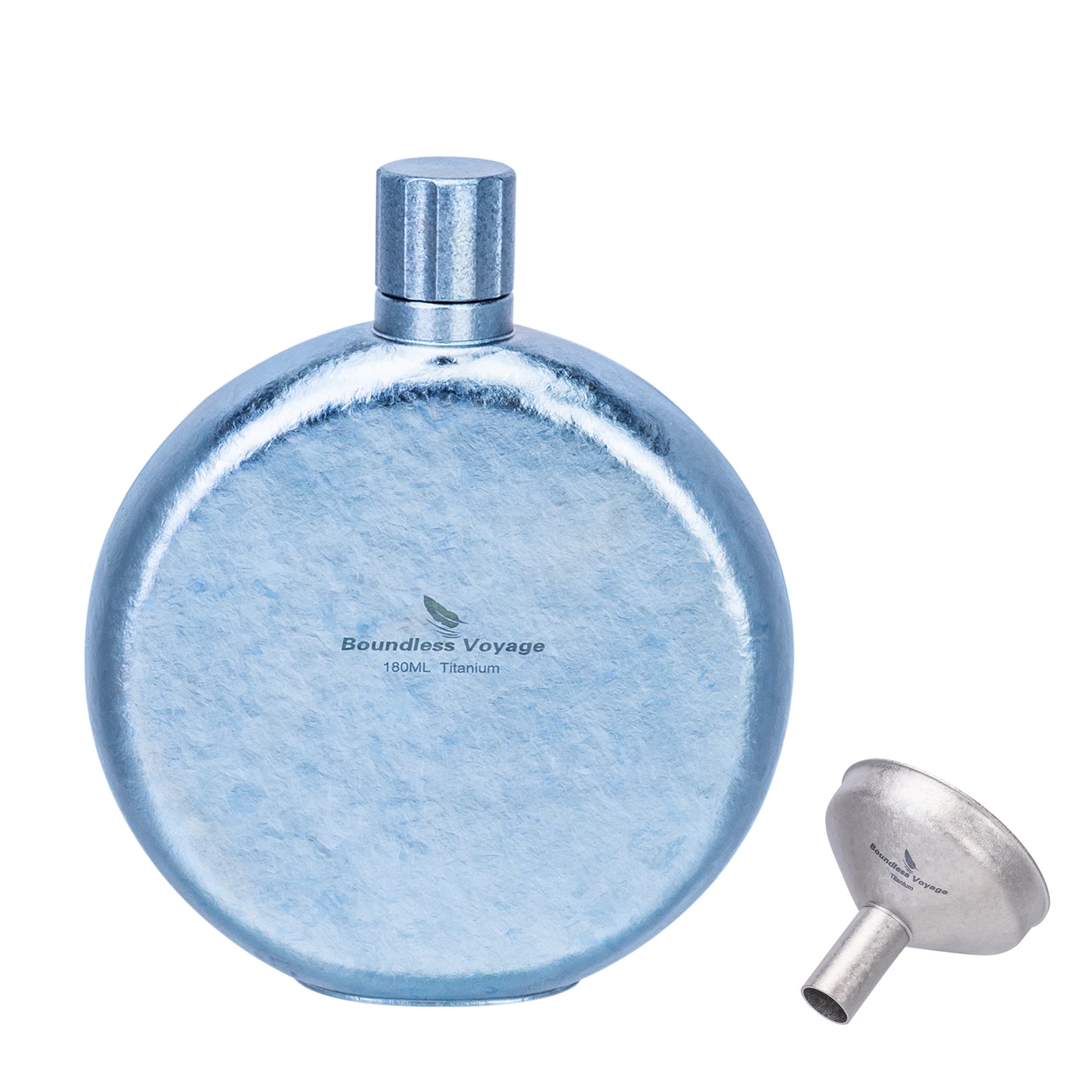 Boundless Voyage Titanium Crystallized Flask 180ml Portable Round Wine Bottle With Titanium Crystallized Funnel Whiskey Alcohol Drink ware Accessories Ti3264D